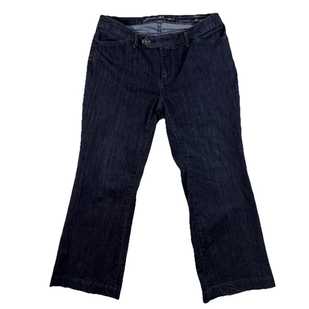 Eddie Bauer Curvy Trouser Jeans Womens 33x26.5 Dark Indigo Blue Denim Pants